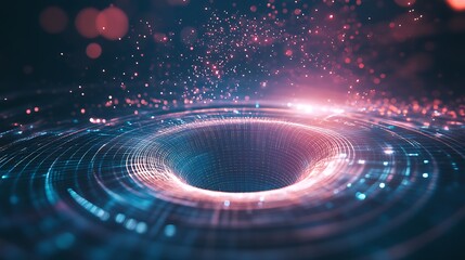 Poster - Light-filled holographic design rises, providing a perfect space for words

