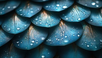 Sticker - Water Droplets on Blue Petals