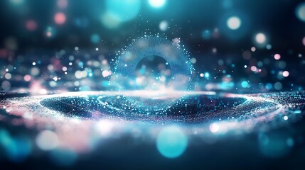 Poster - Sleek and polished holographic logo shines, with ample space for words
