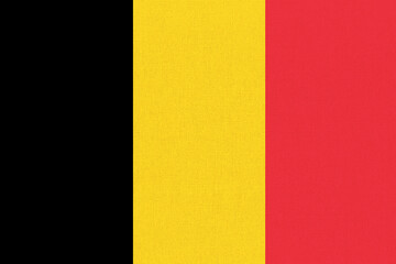 Wall Mural - Flag of Belgium. Belgian civil flag on fabric surface. Belgian national flag