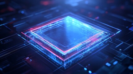 Poster - A smooth holographic logo glows, with ample room for your message

