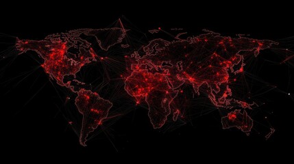 Poster - worldwide network connectivity abstract world map