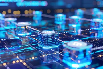 Poster - an interconnected network of computers transferring a digital currency known as blockchain , a futur