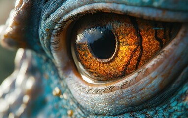 close up of a eye of a chameleon