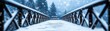 © KENZOGROW - Embrace the chill a serene winter scene with snow-covered bridge and evergreen trees awaiting the season's arrival
