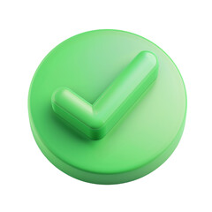 Simplified 3d icon of green check mark clip art