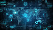 © Nacci - Digital background with world map and data charts