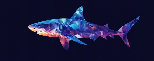 Poster - Abstract Sharp Angular Shark Design