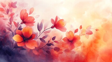 Canvas Print - Vibrant Floral Watercolor Painting