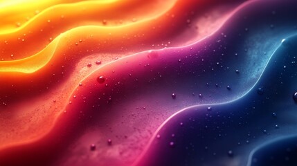 Wall Mural - Abstract Wavy Background with Water Droplets