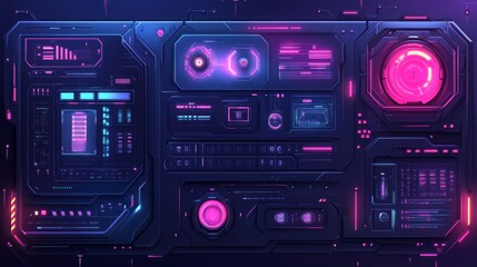 Poster - Futuristic Digital Interface Panel