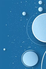 Poster - Abstract blue background with white circles and textured design for modern and minimal aesthetic appeal