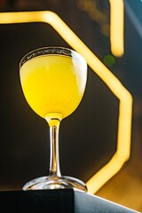 Yellow Cocktail on the Bar