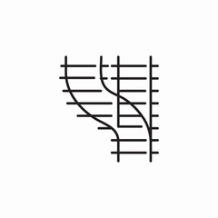 railroad switch icon sign vector