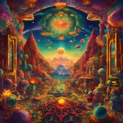 psychedelic illustration art, ai generated