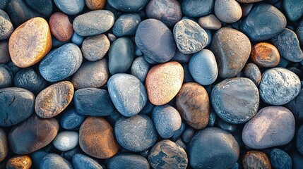 Wall Mural -   A close-up of various-sized and colored rocks stacked on top of each other