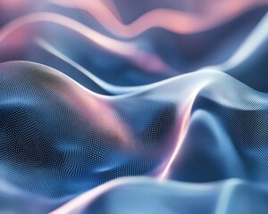 Poster - Digital wave pattern with angular forms and soft gradient lights
