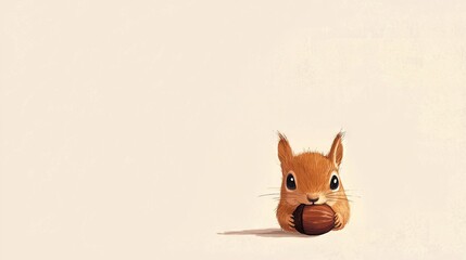 Canvas Print -   Squirrel Acorn Painting