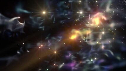Wall Mural - Abstract nebula with swirling clouds and bright stars.