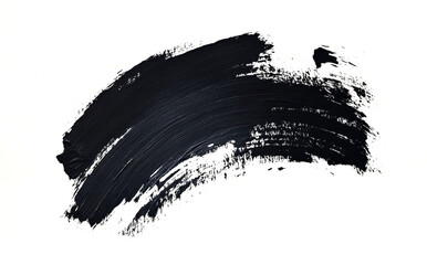 Wall Mural - black paint strokes paint, roller, spatula, splash, brush stain grunge isolated on transparent or wh