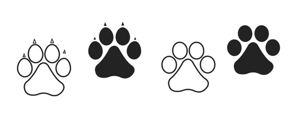 Poster - animal paw icon set. vector for web and mobile app.