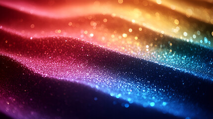 Aufkleber - Colorful sparkling waves of glitter creating a vibrant and mesmerizing abstract pattern