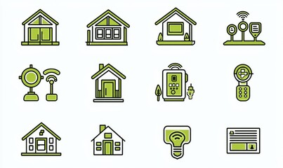 Poster - Color Line Modern Icons for Smart Homes and Home Automation