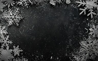 Poster - silver snowflakes create a winter wonderland background for festive celebrations during the holiday 