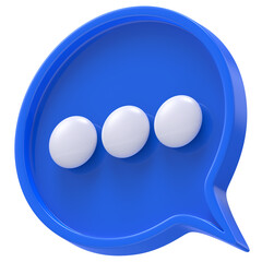 Poster - 3d shape chat social media notification circle icon isolated transparent background 3D rendering