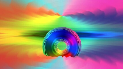 Wall Mural - Colorful abstract background with a rainbow ring in the center.