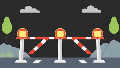 road barrier flat vector icon