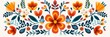 © kkkiim graphic - Mexican traditional floral ornaments in orange color