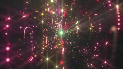 Wall Mural - abstract colorful glowing lines and particles background.