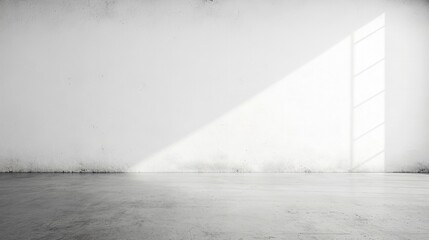 empty studio interior, white floor with concrete floor.