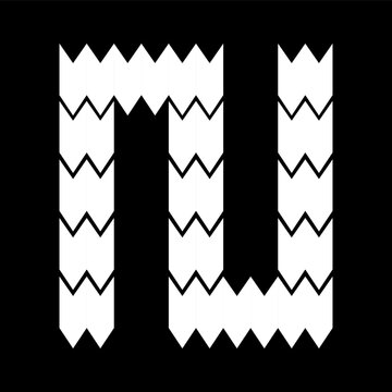The N letter design looks furry and jagged. Suitable for sporty lovers, gamers, or t-shirt designs, hoodies, mugs, hats, and so on.