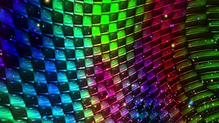 Wall Mural - abstract colorful square pattern with glowing lights.