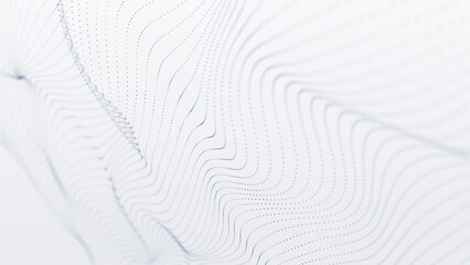 Aufkleber - The captivating pattern of abstract white waves paired with dots, creating an enticing design