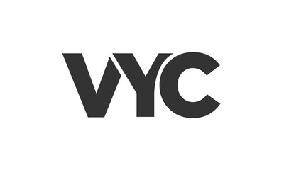 Poster - VYC logo design template with strong and modern bold text. Initial based vector logotype featuring simple and minimal typography. Trendy company identity.