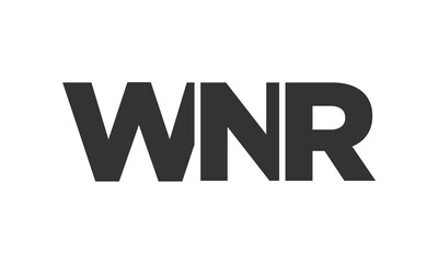 Poster - WNR logo design template with strong and modern bold text. Initial based vector logotype featuring simple and minimal typography. Trendy company identity.