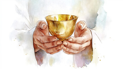 Communion, hand of Christian reached out to partake in holy bread, deepening faith in Jesus Christ and spiritual connection to religion. jesus christ, communion, faith, hand, spiritual, holy, sacred.