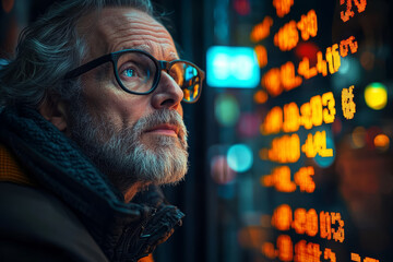 Poster - An investor following the performance of tech stocks, reflecting the growing interest in investing in the technology sector. Concept of finance.
