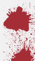 red blood splatter art illustration potrait white background