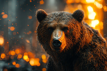 Poster - a graph showing a bear market trend, indicating declining stock prices and a potential economic down
