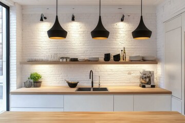 A kitchen with a countertop and a sink