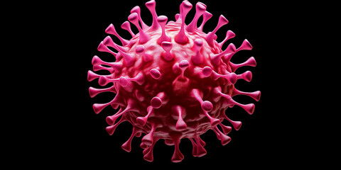 Aufkleber - Coronavirus covid-19 cell being observed floating on black background