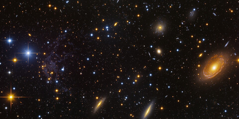 Aufkleber - Distant galaxies shining in the vast universe