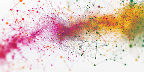 Aufkleber - Network connections with dots and lines forming a big data structure