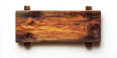 Aufkleber - Wooden plank with knots lying on white background