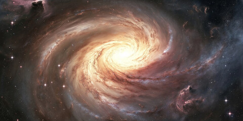 Aufkleber - Spiral galaxy swirling in the vast universe with stars forming