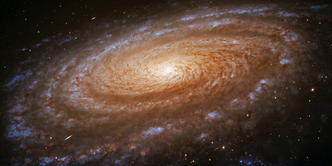 Aufkleber - Spiral galaxy spinning through a starry universe background